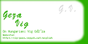 geza vig business card